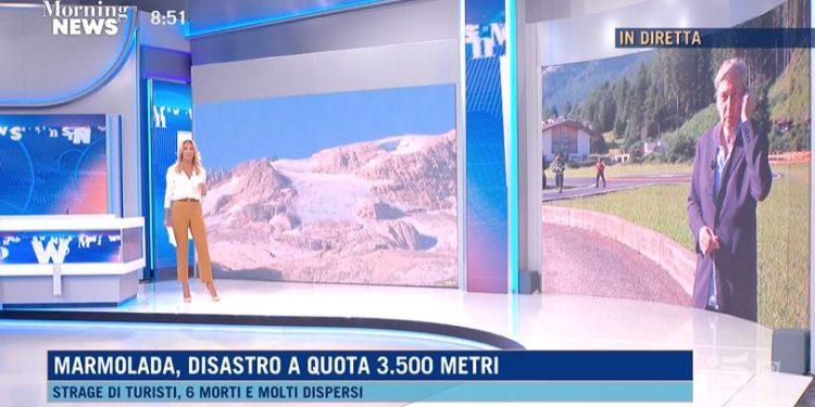 Una testimone del disastro della Marmolada a Morning News