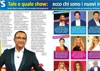 L'articolo di Tv Sorrisi e Canzoni dedicato al cast di Tale e Quale show 2022