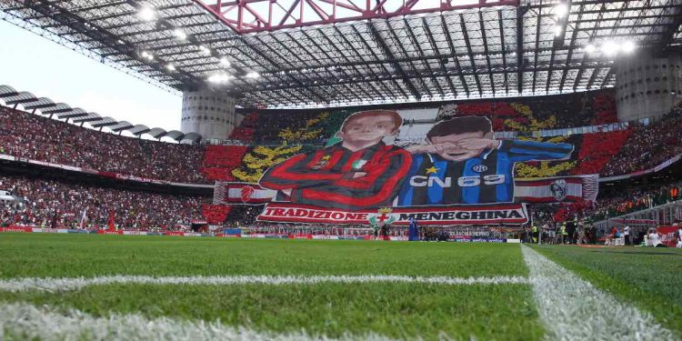 Coreografia tifosi Milan nel derby contro l'Inter (Foto: 2022, LaPresse)