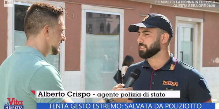 Alberto Crispo, il poliziotto eroe a La Vita in Diretta