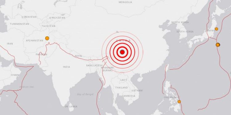 Terremoto in Cina di M 6.6