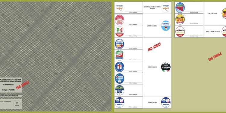 Elezioni Regionali Sicilia 2022, scheda elettorale a Palermo