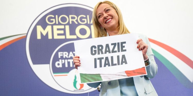 Giorgia Meloni dopo risultati Elezioni Politiche 2022 (LaPresse)