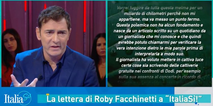 Roby Facchinetti, la sua lettera a Italia Sì