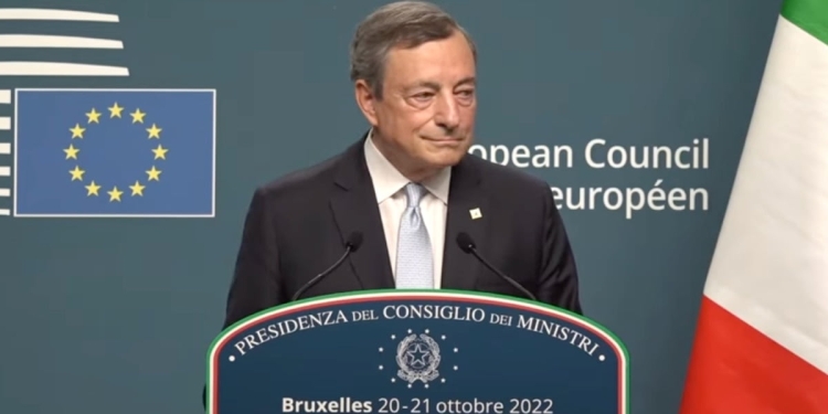 Mario Draghi al suo ultimo Consiglio europeo