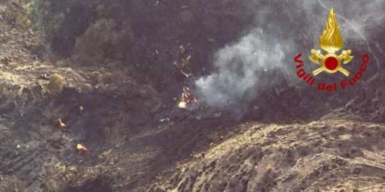 Canadair precipitato sull'Etna (Vigili del fuoco)