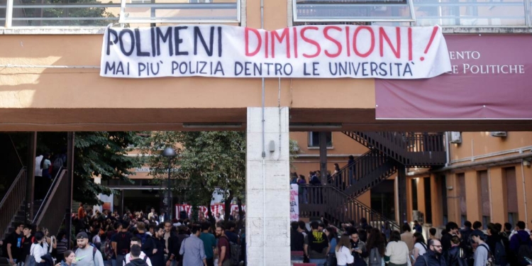 Occupazione della Facoltà di Scienze Politiche all’università La Sapienza (Foto: 2022, LaPresse)