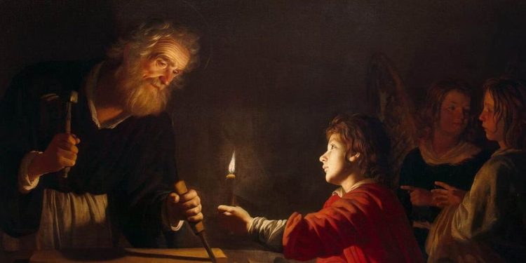 Gerrit van Honthorst, Infanzia di Cristo (1620 circa, particolare)