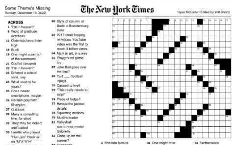 La svastica comparsa sul cruciverba del New York Times (Twitter)