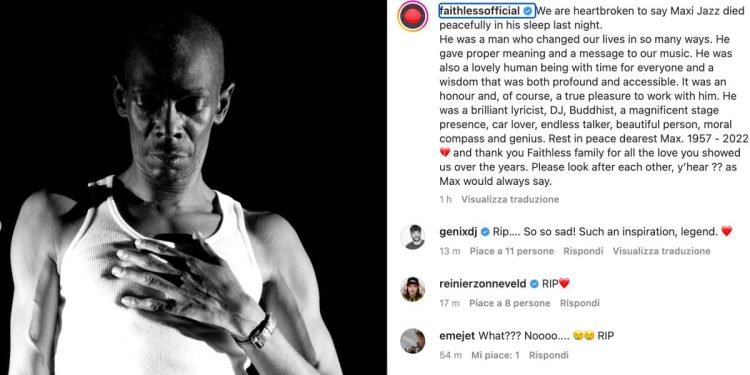 Maxi Jazz è morto, l'annuncio dei Faithless