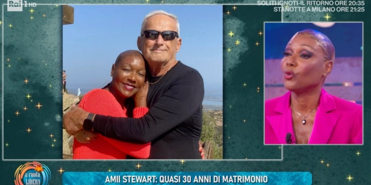 Amii Stewart e il marito Pietro Cappa (Da noi... a ruota libera)