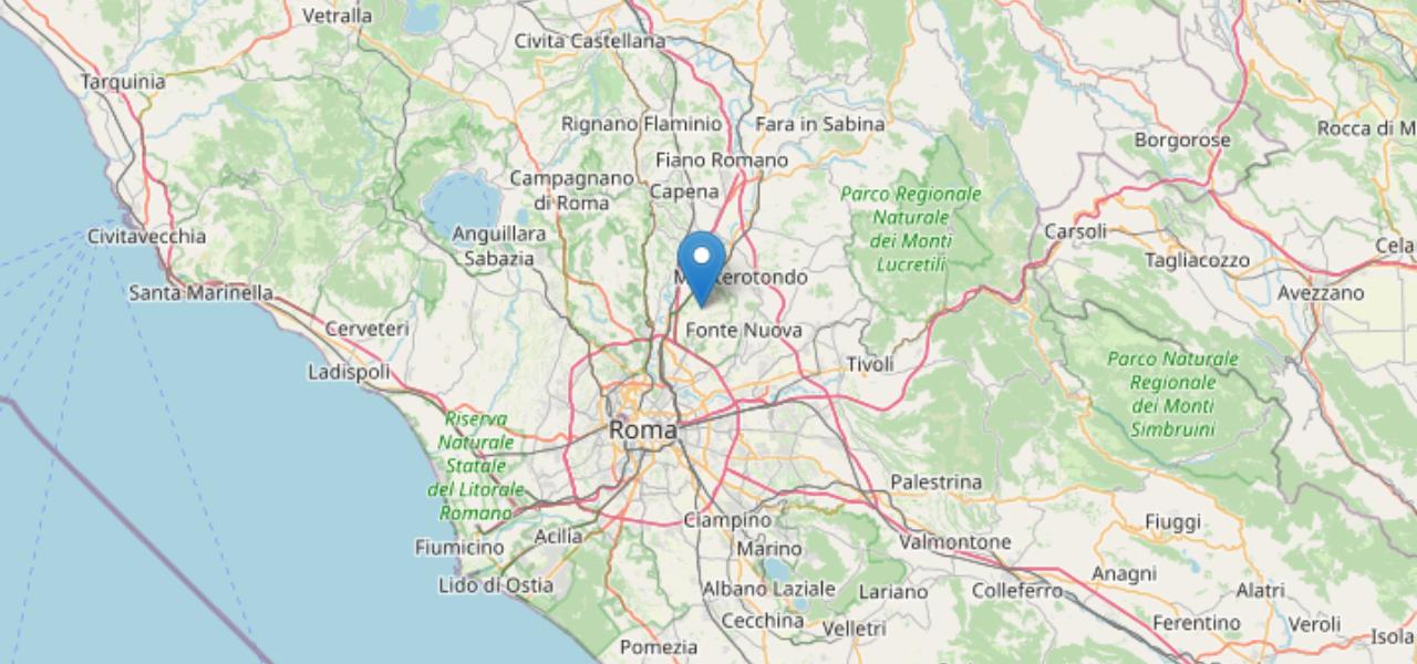 Terremoto oggi a Roma (Ingv, 2022)