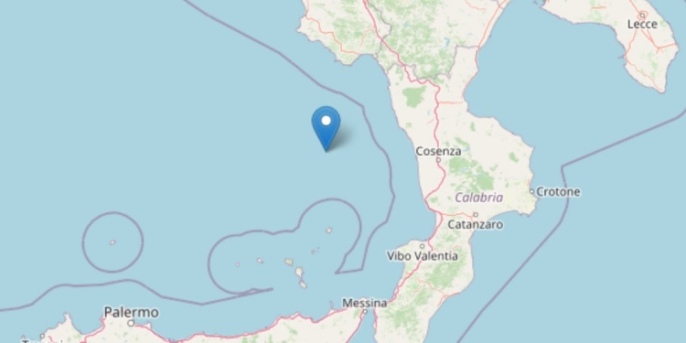 Terremoto Tirreno Meridionale oggi, 29 dicembre 2022 (foto: INGV)