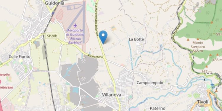 Terremoto a Guidonia (Ingv)