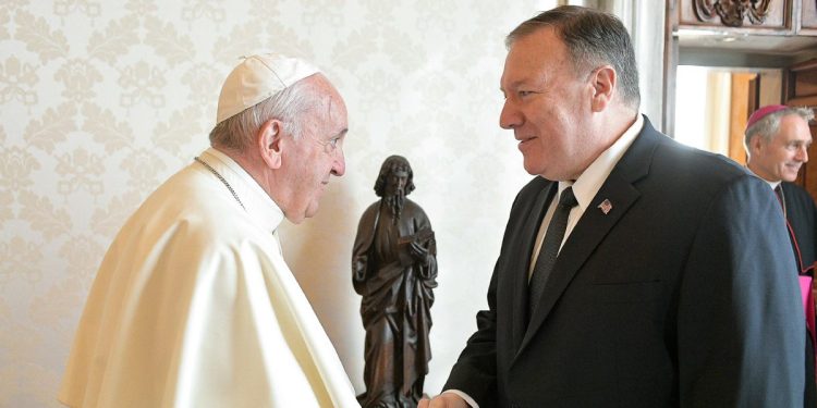 Pompeo con Papa Francesco