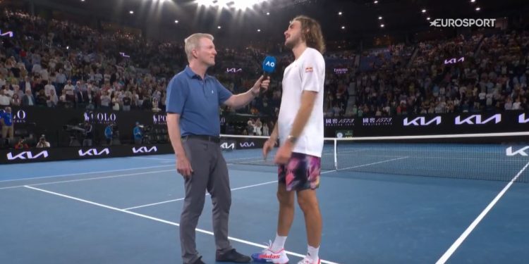 Stefan Tsitsipas, screen Eurosport