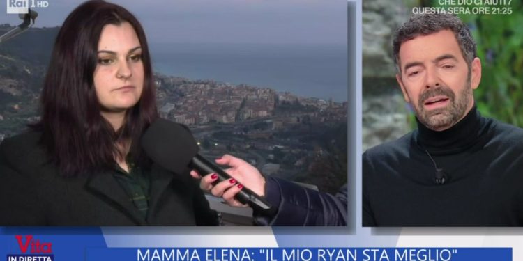 Elena, la madre del piccolo Ryan, ferito a Ventimiglia (Rai 1, La vita in diretta)