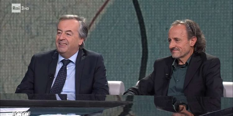 Il prof Giorgio Scita con Burioni a Che Tempo Che Fa