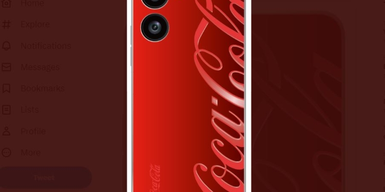 Lo smartphone di Coca Cola (screen Twitter)