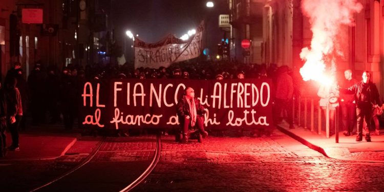 Alfredo Cospito, corteo anarchici