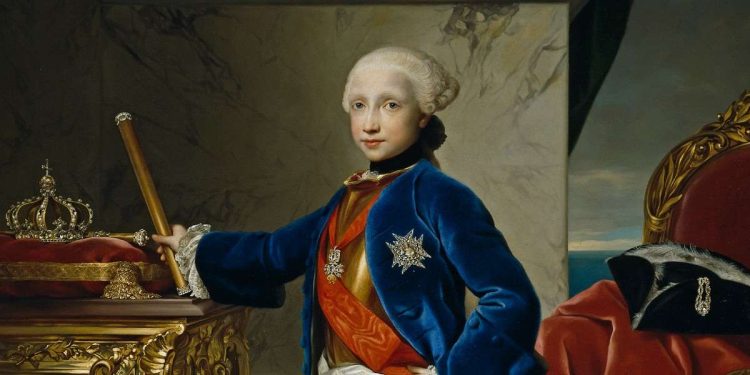 Ferdinando IV di Borbone a 9 anni, ritratto da Anton R. Mengs, 1759 (particolare)