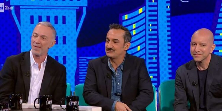 Linus, Nicola Savino e Matteo Curti (Stasera C'è Cattelan su Rai Due, 2023)