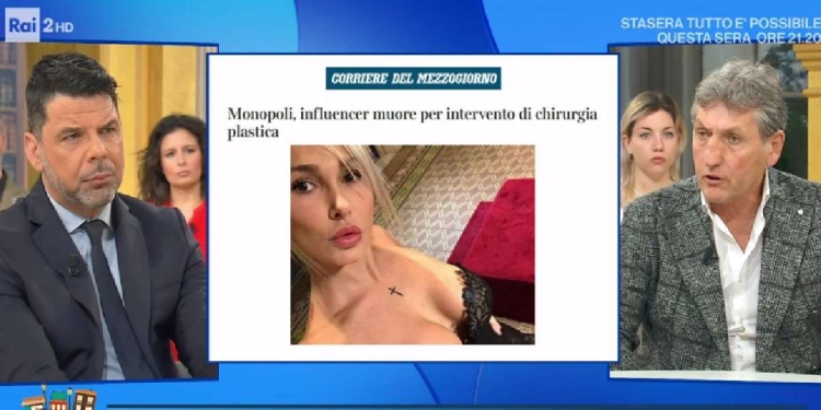 Alessia Ferrante, influencer morta durante un intervento di liposuzione (I Fatti Vostri, Rai 2, 2023)