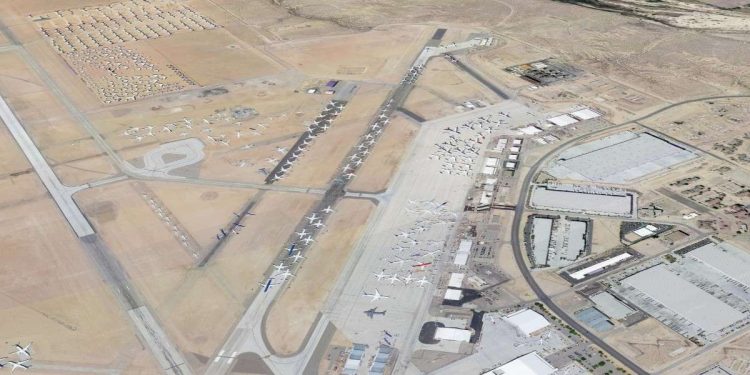 Il Southern California Logistic Airport di Victorville (foto Google Earth)