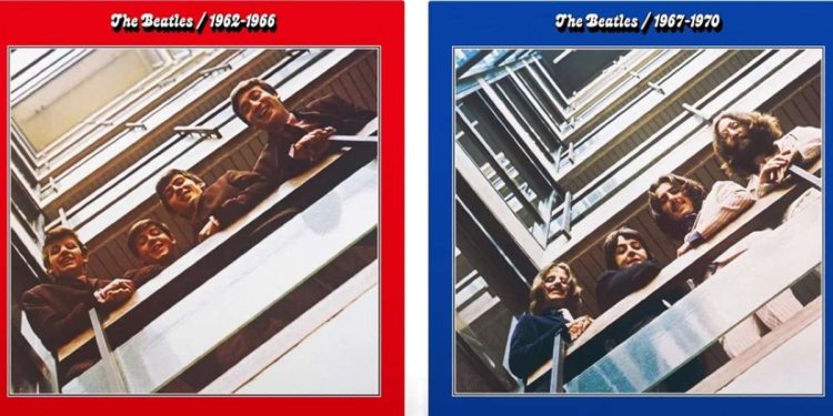 Le copertine delle due antologie dei Beatles pubblicate 50 anni fa