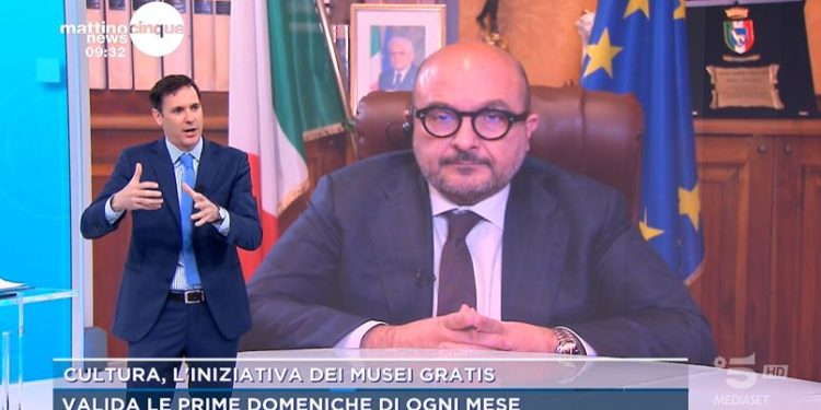 Il ministro Sangiuliano a Mattino Cinque News