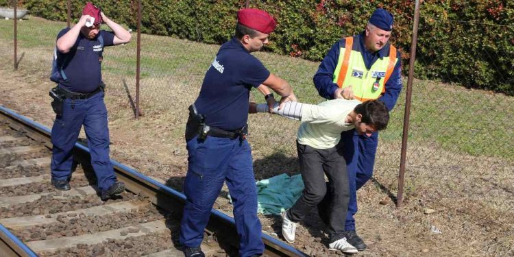 Flusso di migranti al confine fra Ungheria e Austria (Foto: LaPresse)