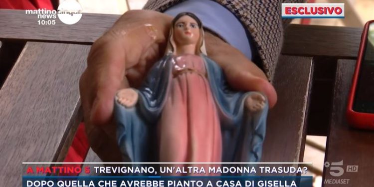 Madonna di Trevignano trasuda in diretta a Mattino 5