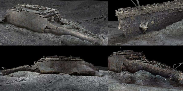 Le immagini del relitto in 3D del Titanic (Twitter, foto di Atlantic Production/Magellan)