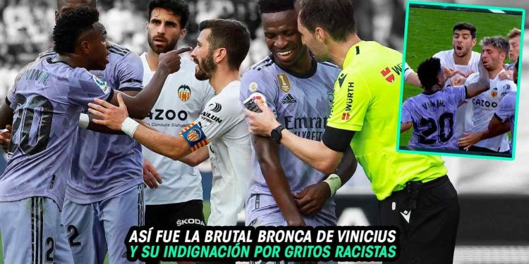 Vinicius durante Valencia-Real Madrid (screen da Youtube)