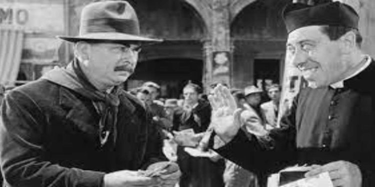 Don Camillo e l'onorevole Peppone, una scena del film