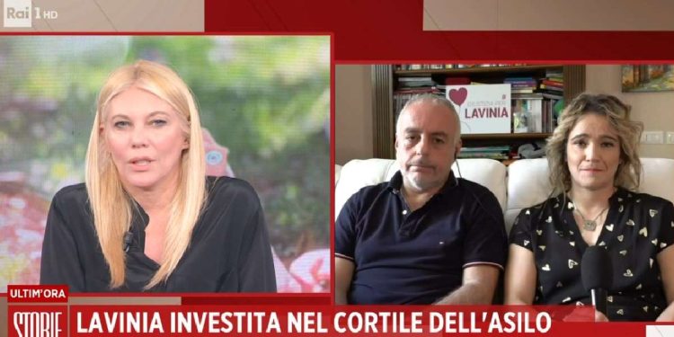 I genitori di Lavinia, la bimba investita all'asilo (Storie Italiane, Rai Uno, 2023)