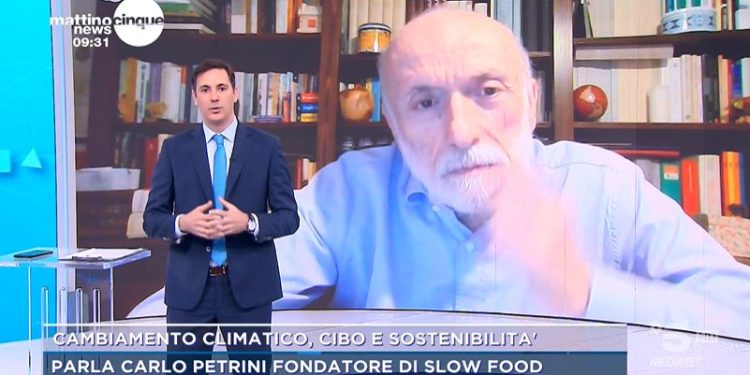 Carlo Petrini da Mattino 5 News