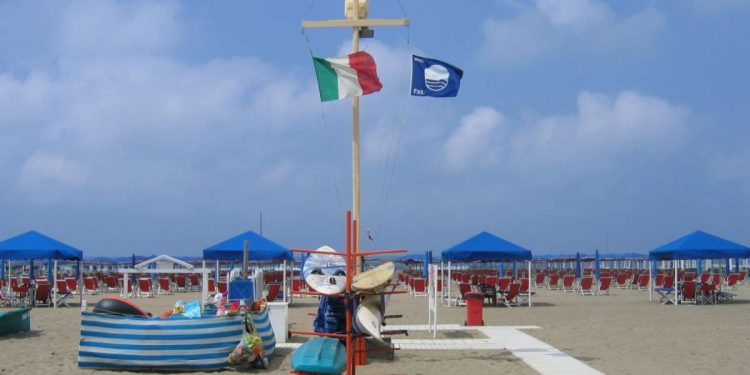 Una delle spiagge premiate con la Bandiere blu