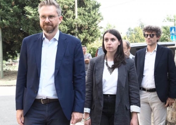 Il sindaco di Bologna Matteo Lepore con la vice Emily Clancy (Foto: 2022, LaPresse)