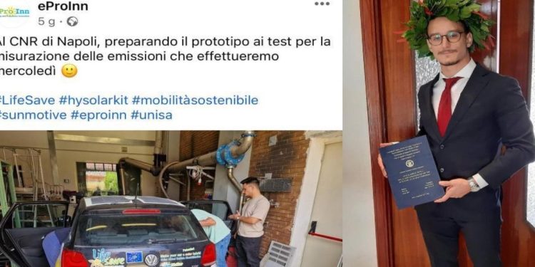 Auto esplosa a Napoli, a dx il tirocinante Fulvio Filace