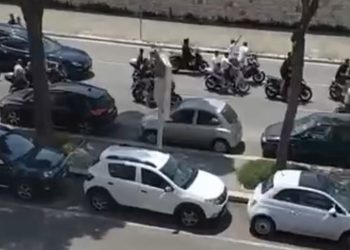 Il funerale del 27enne motociclista di Bari (screen da Youtube)