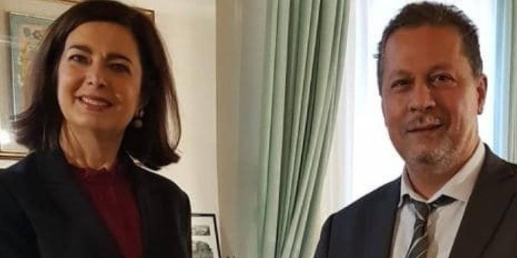 Laura Boldrini con Mohammad Hannoun (Foto da Twitter)