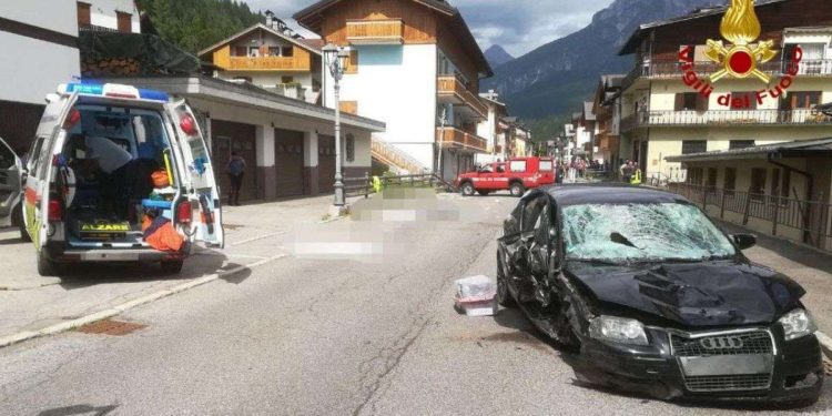 L'incidente a Santo Stefano di Cadore, Belluno (Twitter)