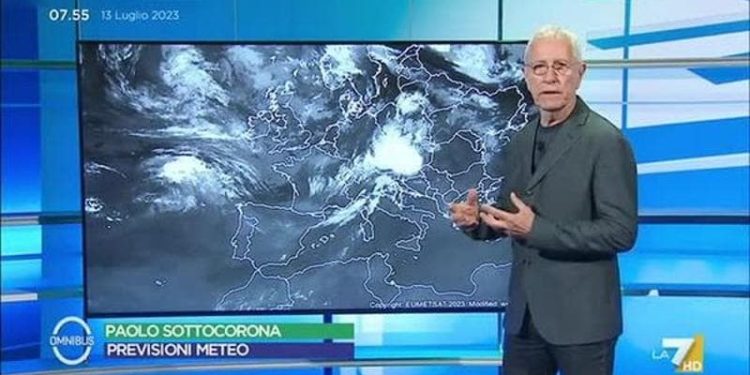 Il meteorologo Sottocorona, screen da La7