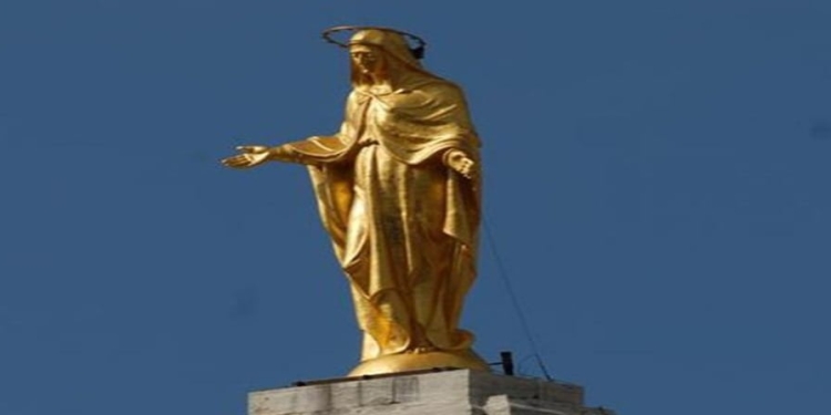 la statua in bronzo di  Guglielmo Colasanti - Basilica di Santa Maria degli Angeli