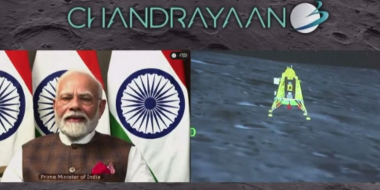 India: il lander di Chandrayaan-3 è atterrato sulla Luna (Twitter)