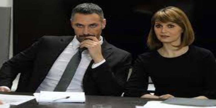 Raoul Bova e Paola Cortellesi in una scena del film su Rai 1 (Foto web)