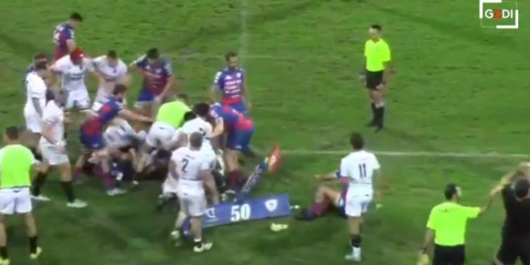 Rissa rugby Rovigo-Padova, screen da Youtube