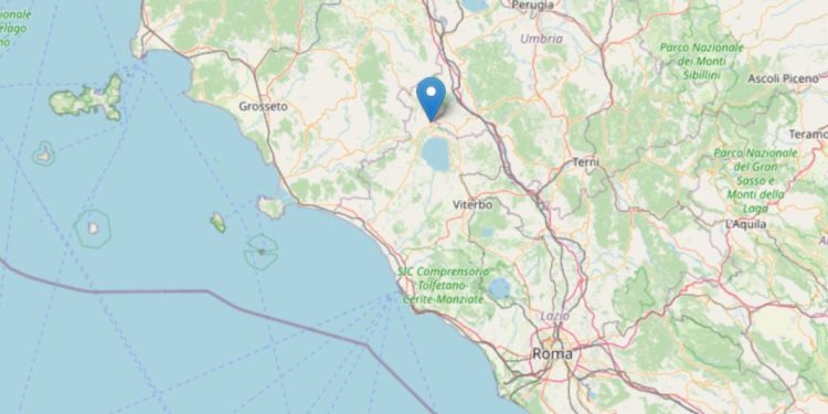 Terremoto oggi Viterbo, Ingv