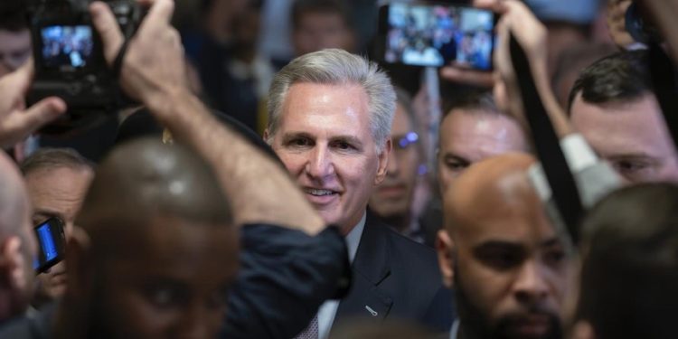 L'ormai ex Speaker della Camera Kevin McCarthy (LaPresse)